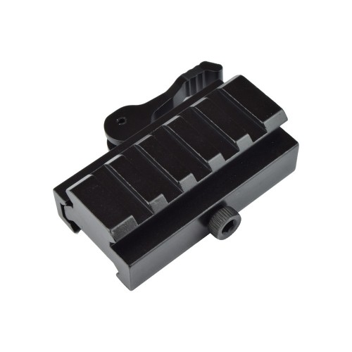 5 SLOTS STANDARD 20mm RAIL 1/2 INCH RISER QD BLACK, Upgrade your optic setup with this ½-inch Riser Mount engineered for all standard 20 mm rails
